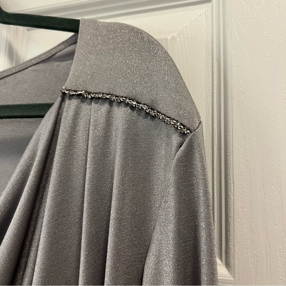 Dress Barn Silver Sparkle Shimmer Dressy Top - Picture 3 of 7